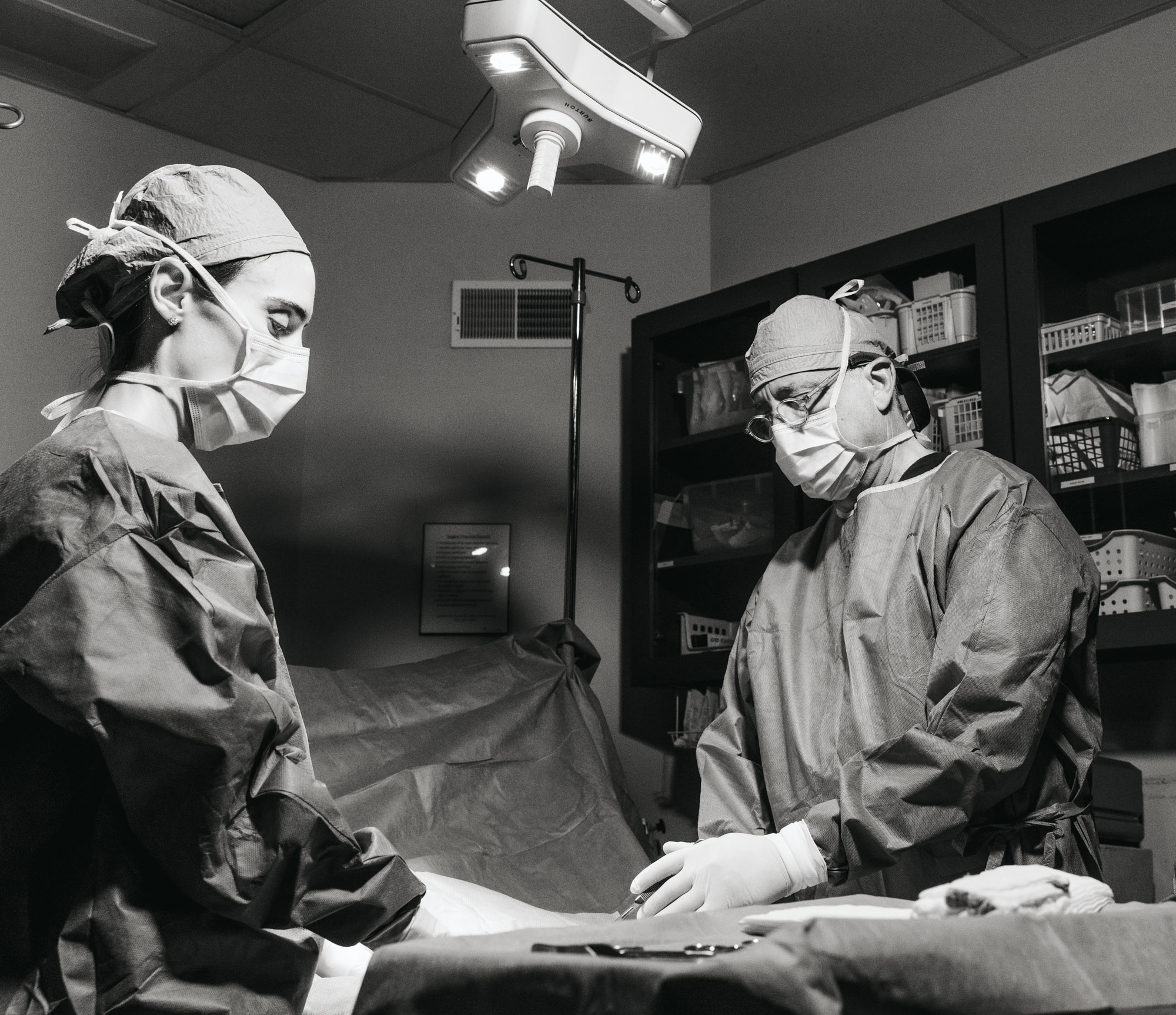 black and white surgery procedure